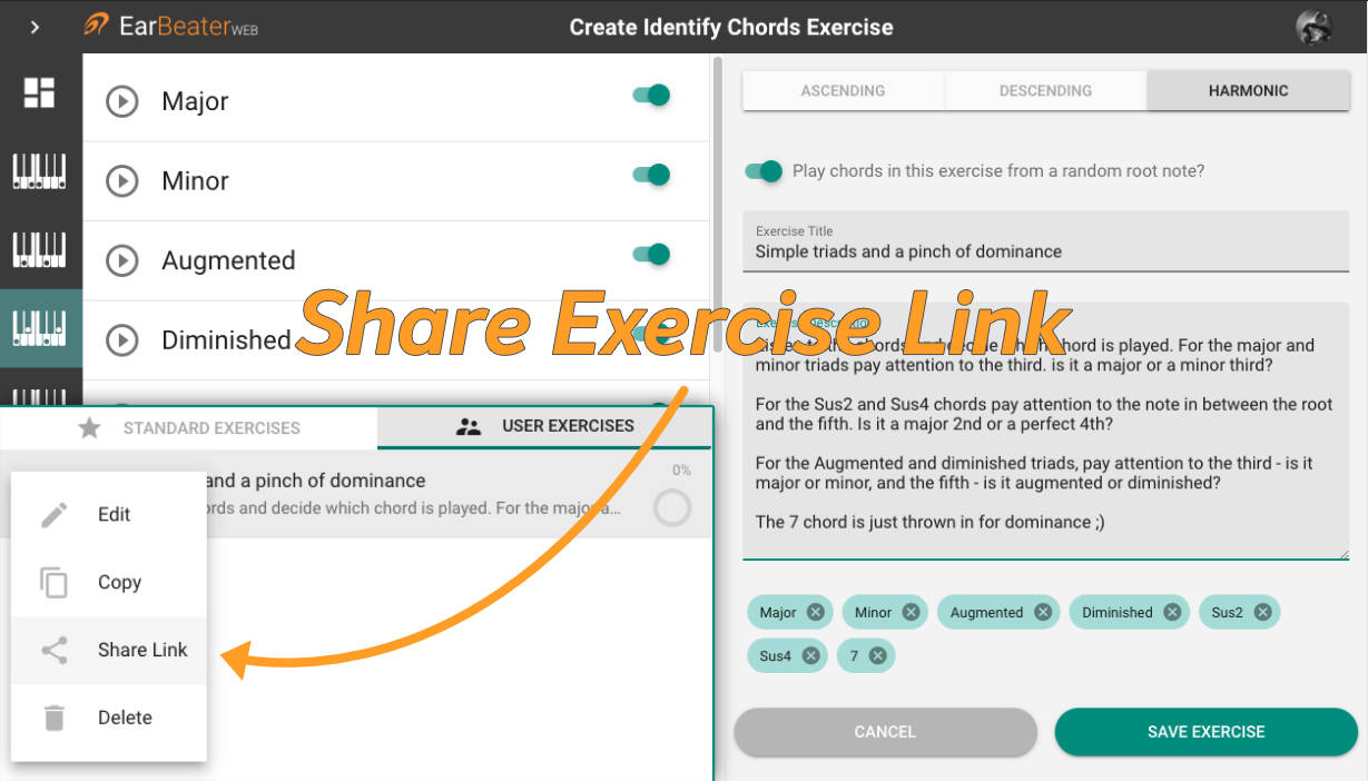 Share exercise link